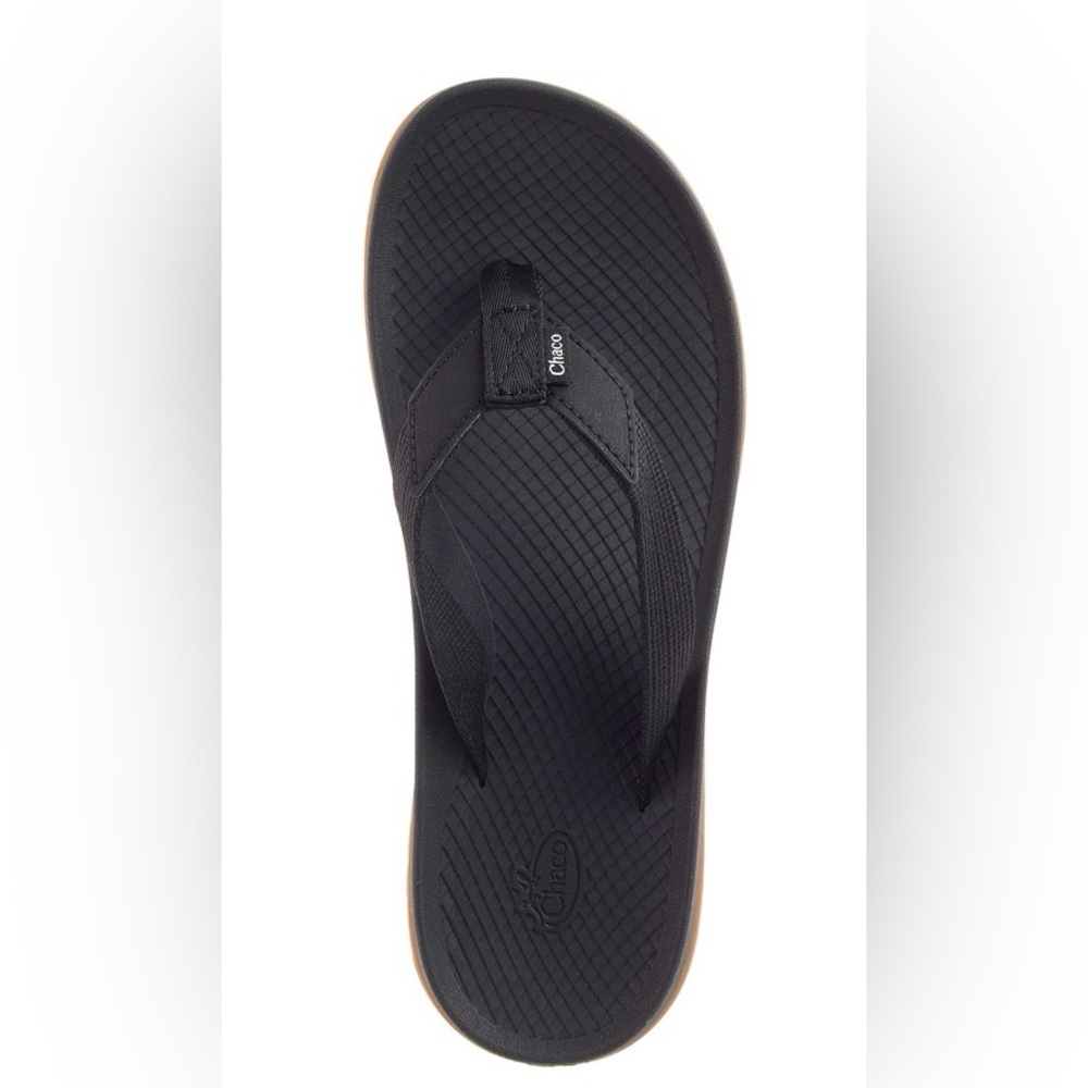 Chaco Flip Flop Sandals Black with Tan Bottom Size 10